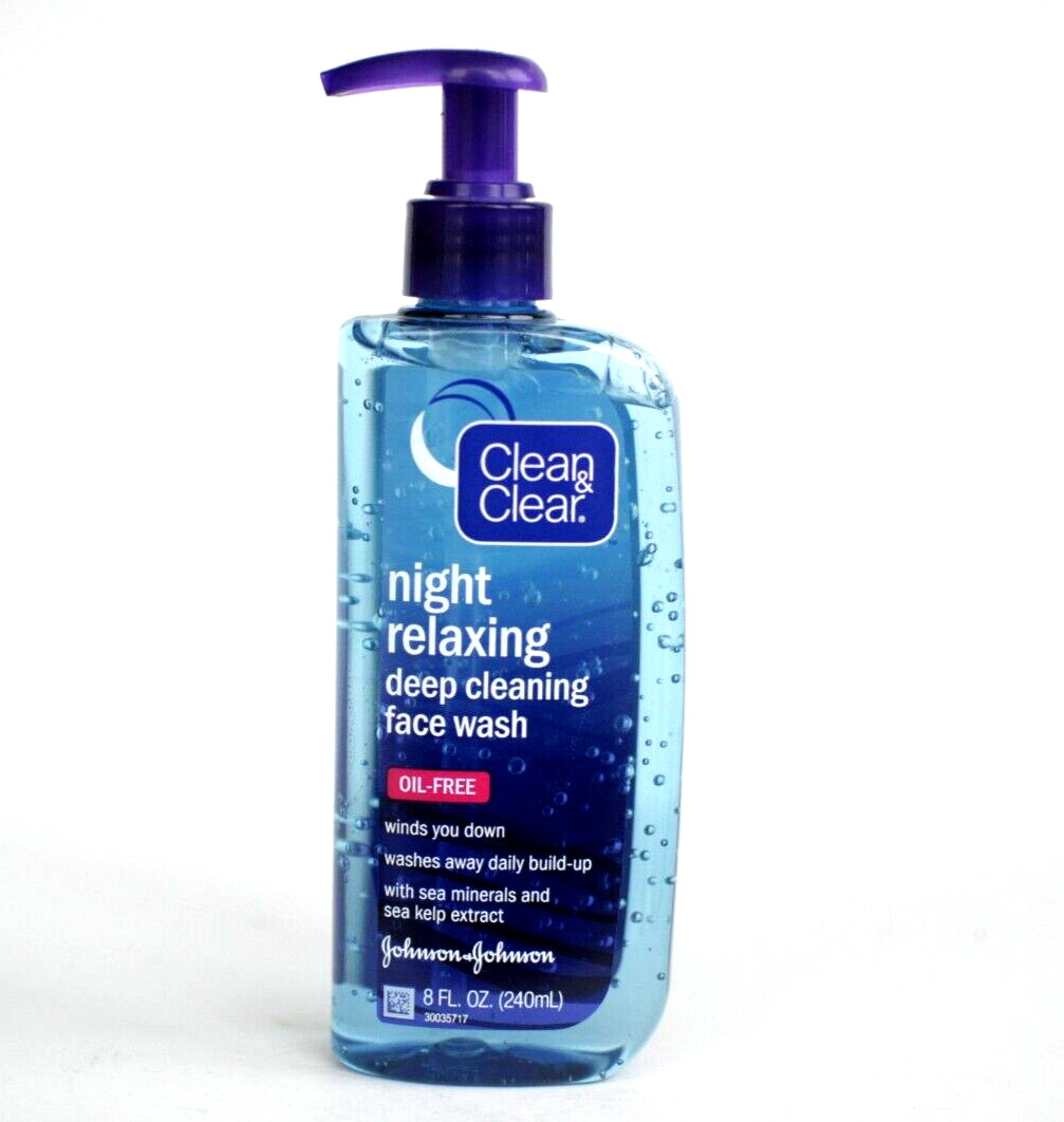 Clean & Clear Night Relaxing Deep Cleaning Face Wash Oil Free 8 oz Pump