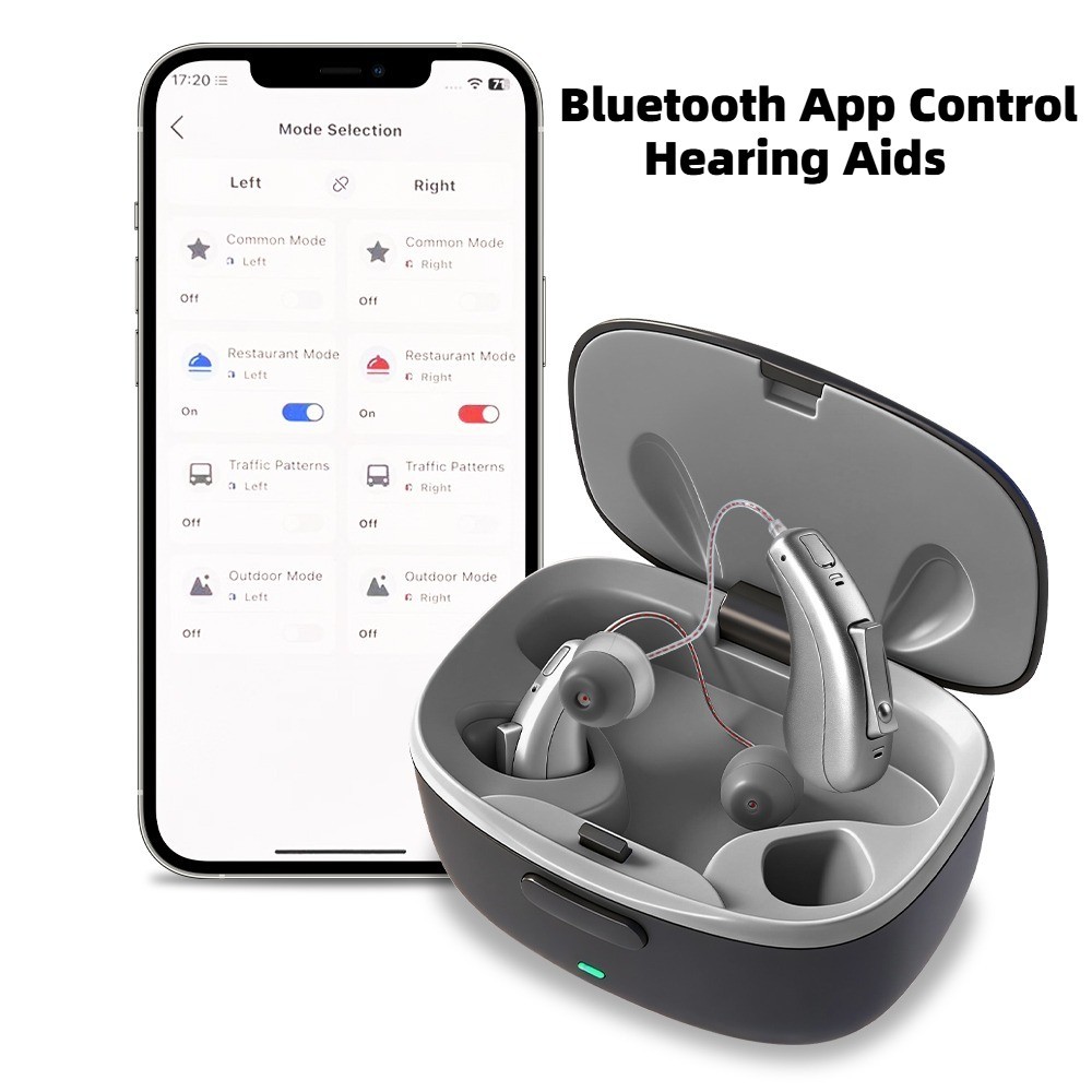 Bluetooth Rechargeable Hearing Aids For Seniors Mild To Moderate Hearing Loss