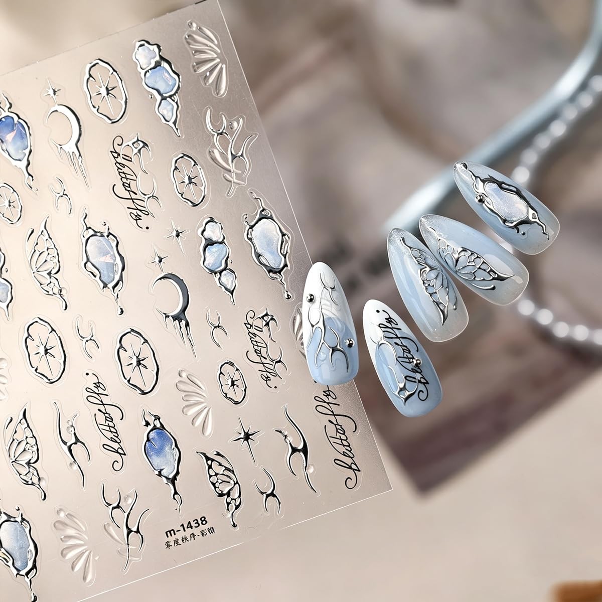 UZJXQ Opal Crystal Nail Stickers Style-11