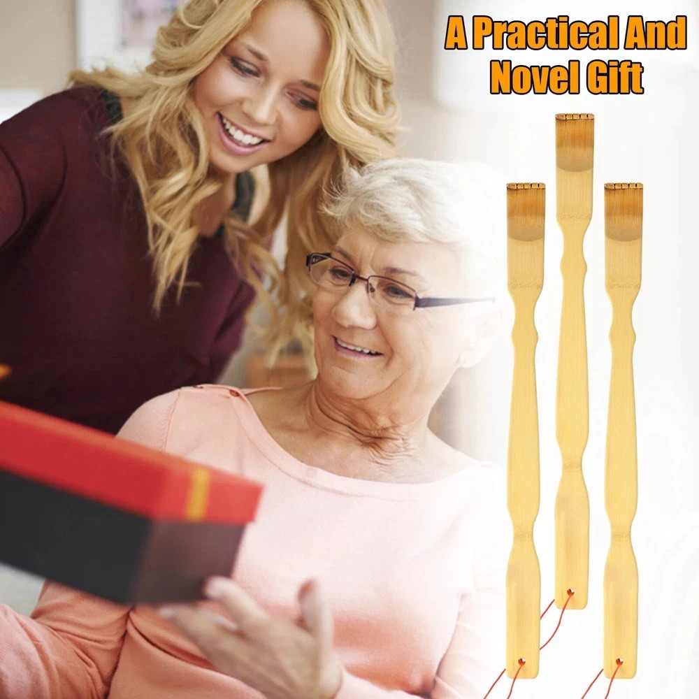 3Pack Natural Bamboo Back Scratcher Long Reach Pick Itch Relief Tool Portable US