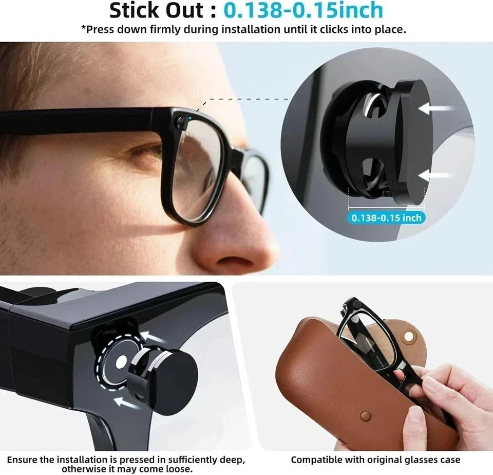 2Pcs LED Light Blocking Covers for Ray-Ban Meta Wayfarer/Skyler/Headliner/Oakley