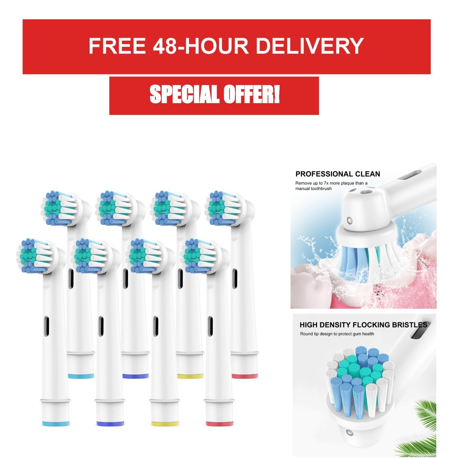 SetSail Toothbrush Heads for Oral B – 8 Pack Replacement Heads