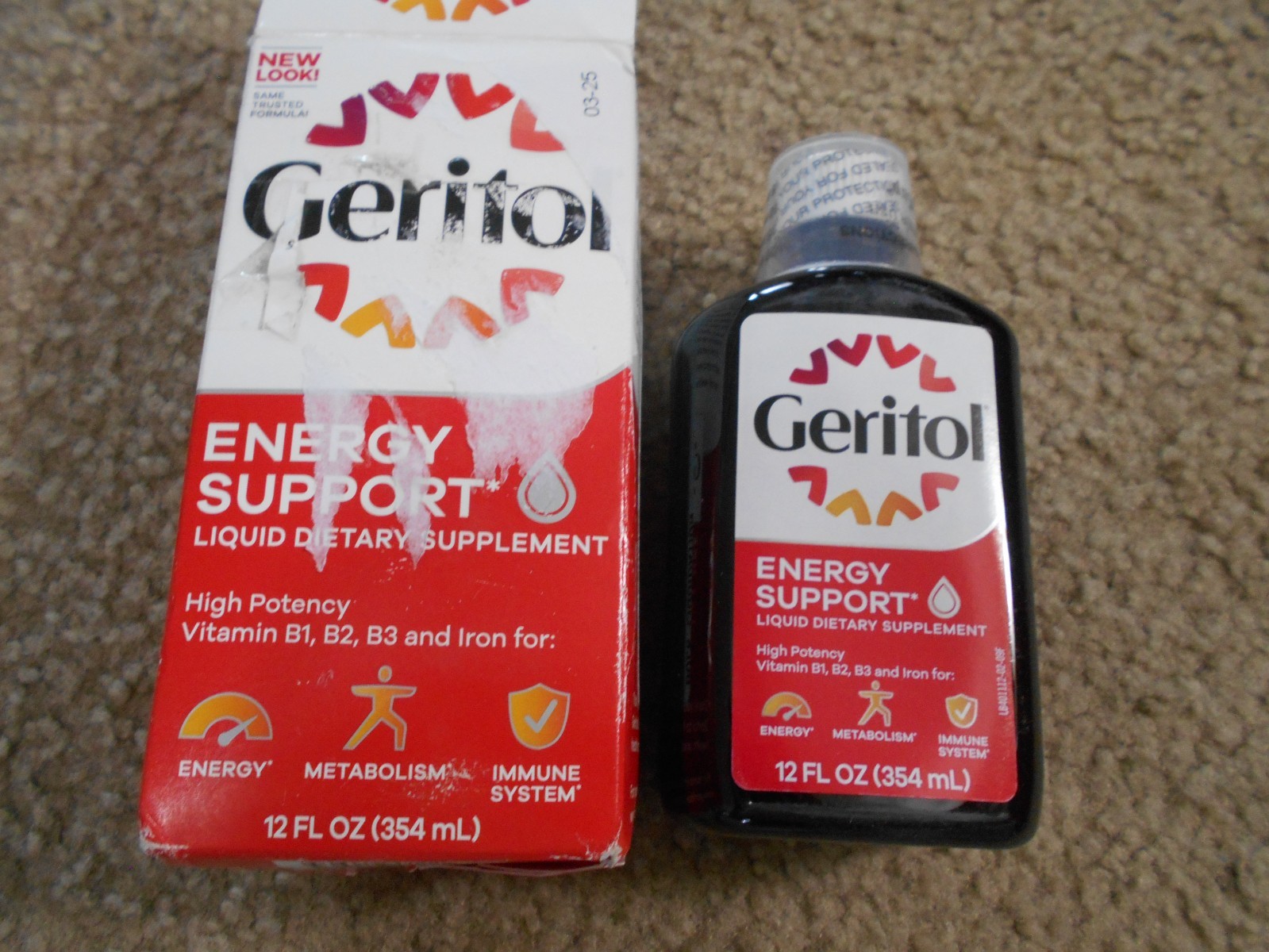 Geritol Liquid Multivitamin and Iron Supplement for Energy Support 12 Fl Oz