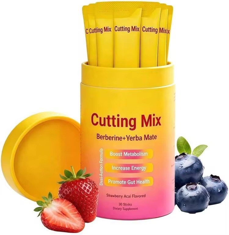 LeeFar Cutting Drink Mix Berberine Yerba Mate 30 Sticks Strawberry Acai