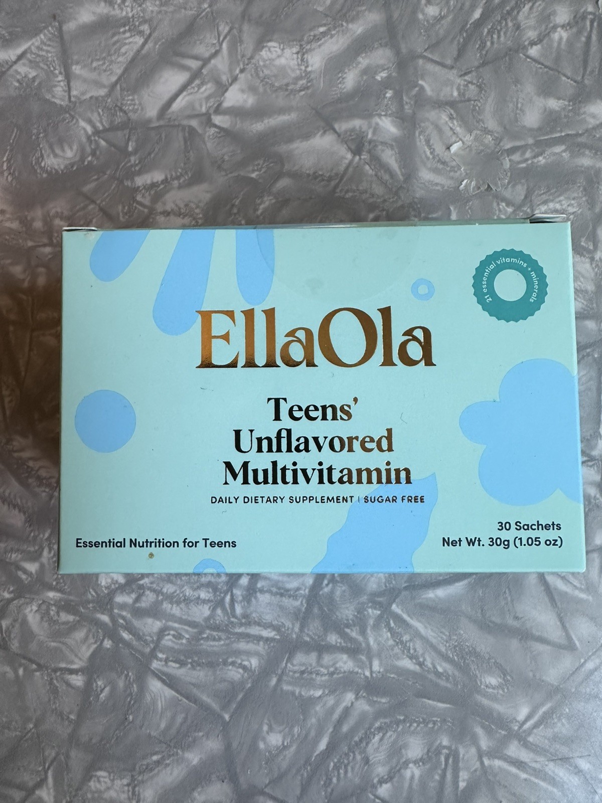 EllaOla Teens Unflavored Multivitamin Sugar-Free Vegan 30 Sachets 30g