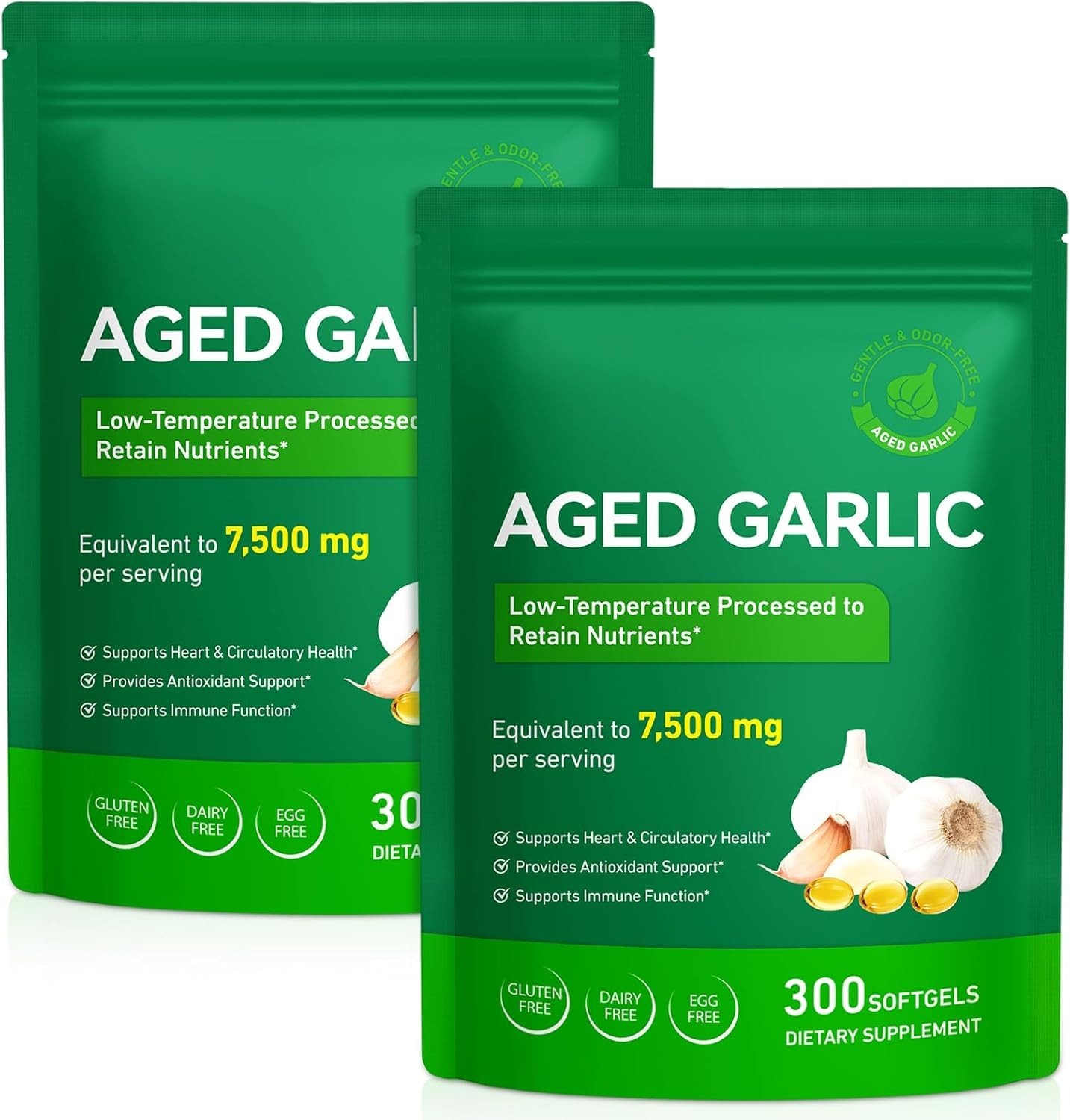 Aged Garlic Extract Capsules 2 Pack Heart Immune Antioxidant Support