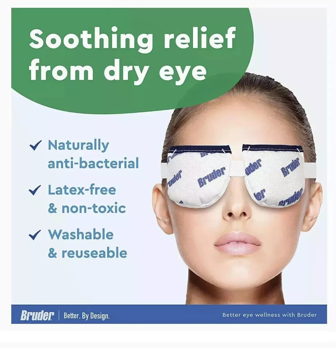 100% AUTHENTIC Bruder Moist Heat Eye Compress Microwave Activated New Eye Mask