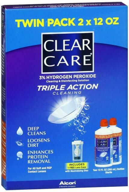 Clear Care 3% Hydrogen Peroxide Triple Action Cleaning & Disinfecting Sol TWIN