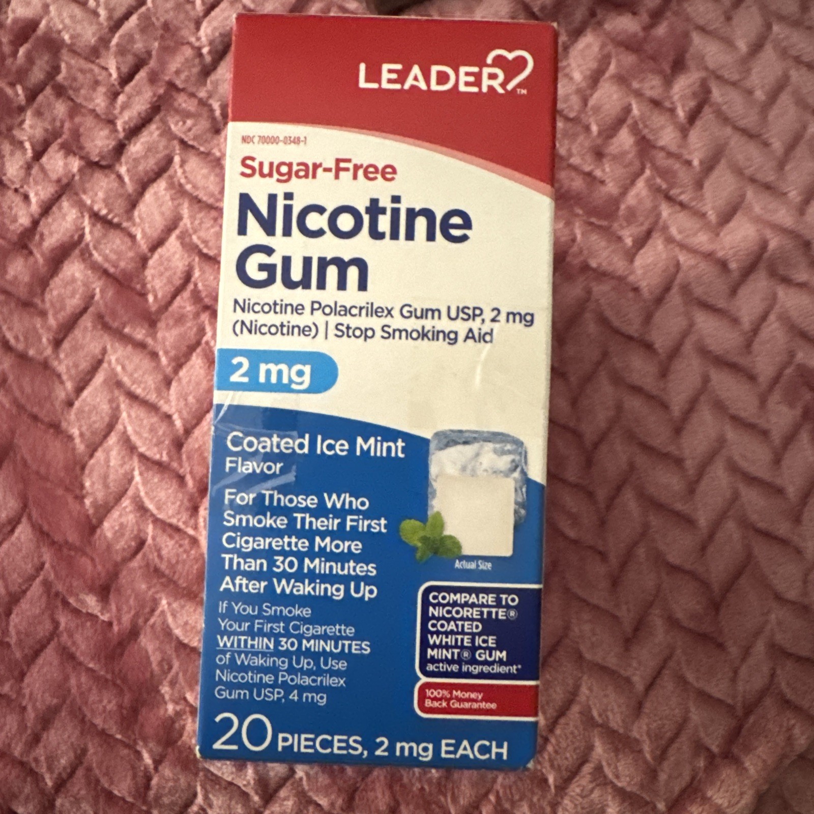 Leader Nicotine 2mg Stop Smoking Aid Ice Mint 5 Boxes Of 20. 100 Pieces