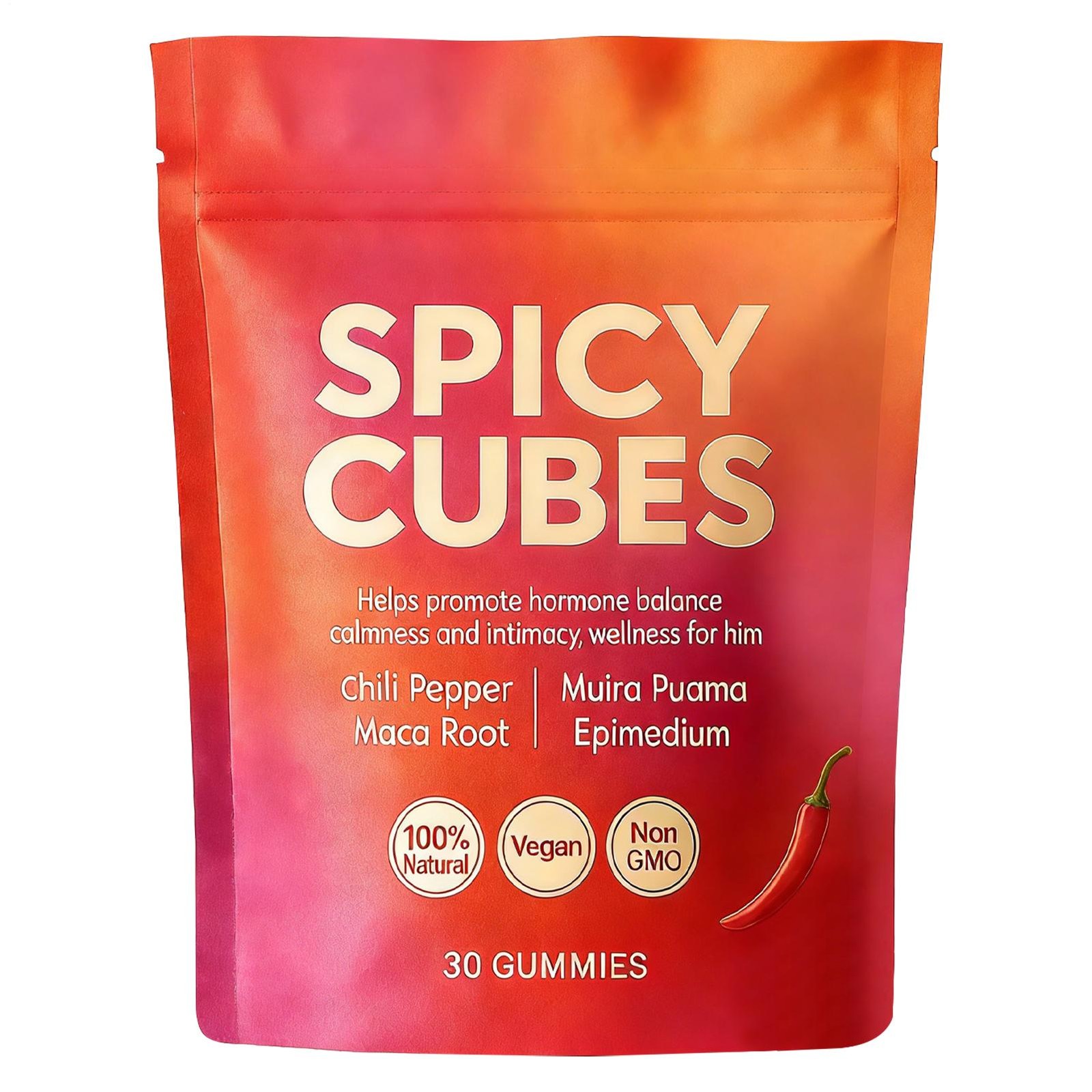 Spicy Effective Gummies 30 Counts Highly Cubes Intimacy Gummies