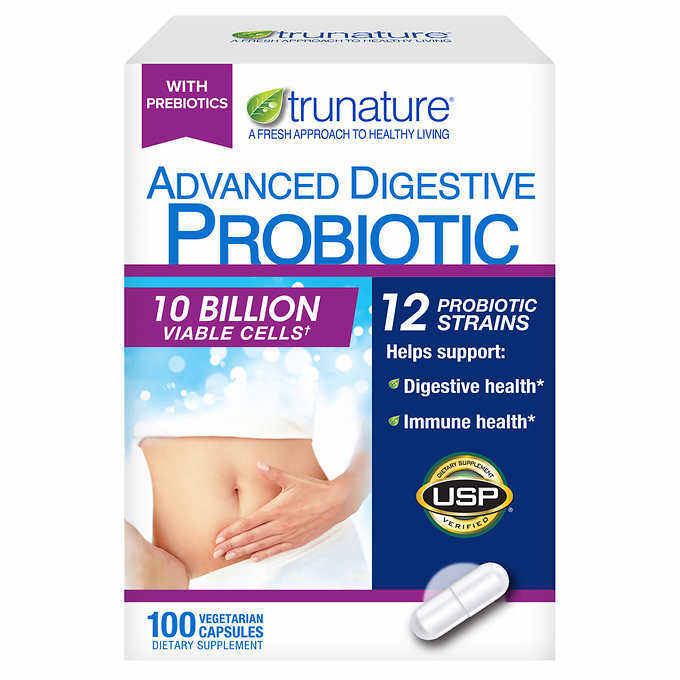 TruNature Advanced Digestive Probiotic 100 Capsules 10 Billion Cells Exp 01/25+