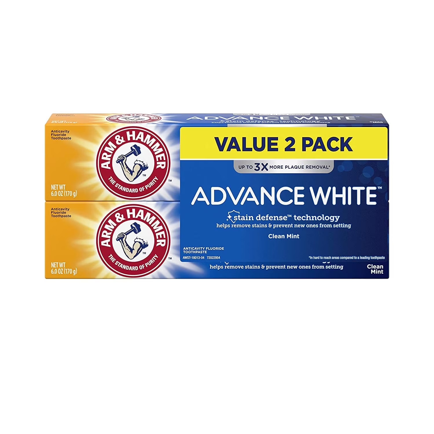 Advance White, Anticavity Fluoride Toothpaste, Clean Mint, Twin Pack, 6 oz
