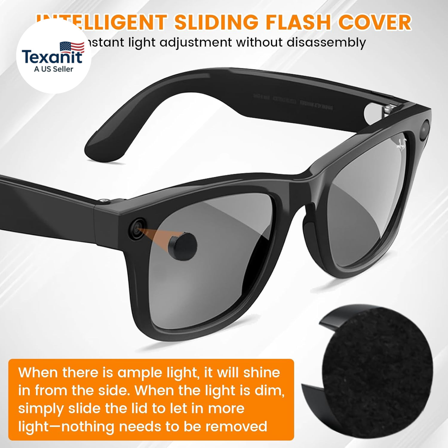 20 Pcs LED Light Blocking Stickers Compatible with Ray Ban Meta Wayfarer/Skyler/