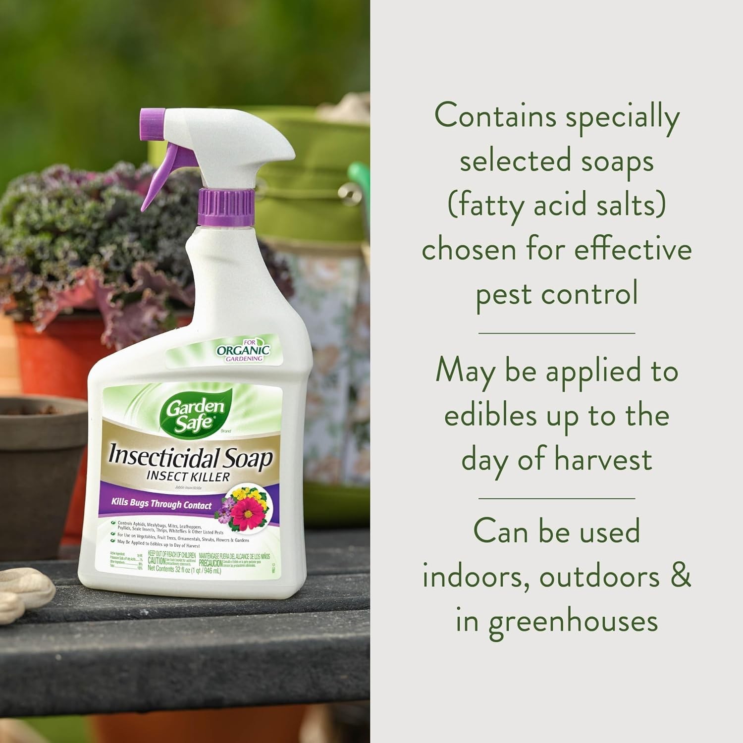 32oz Insecticidal Soap Spray – Fast-Acting Bug Control for Vegetable Gardens