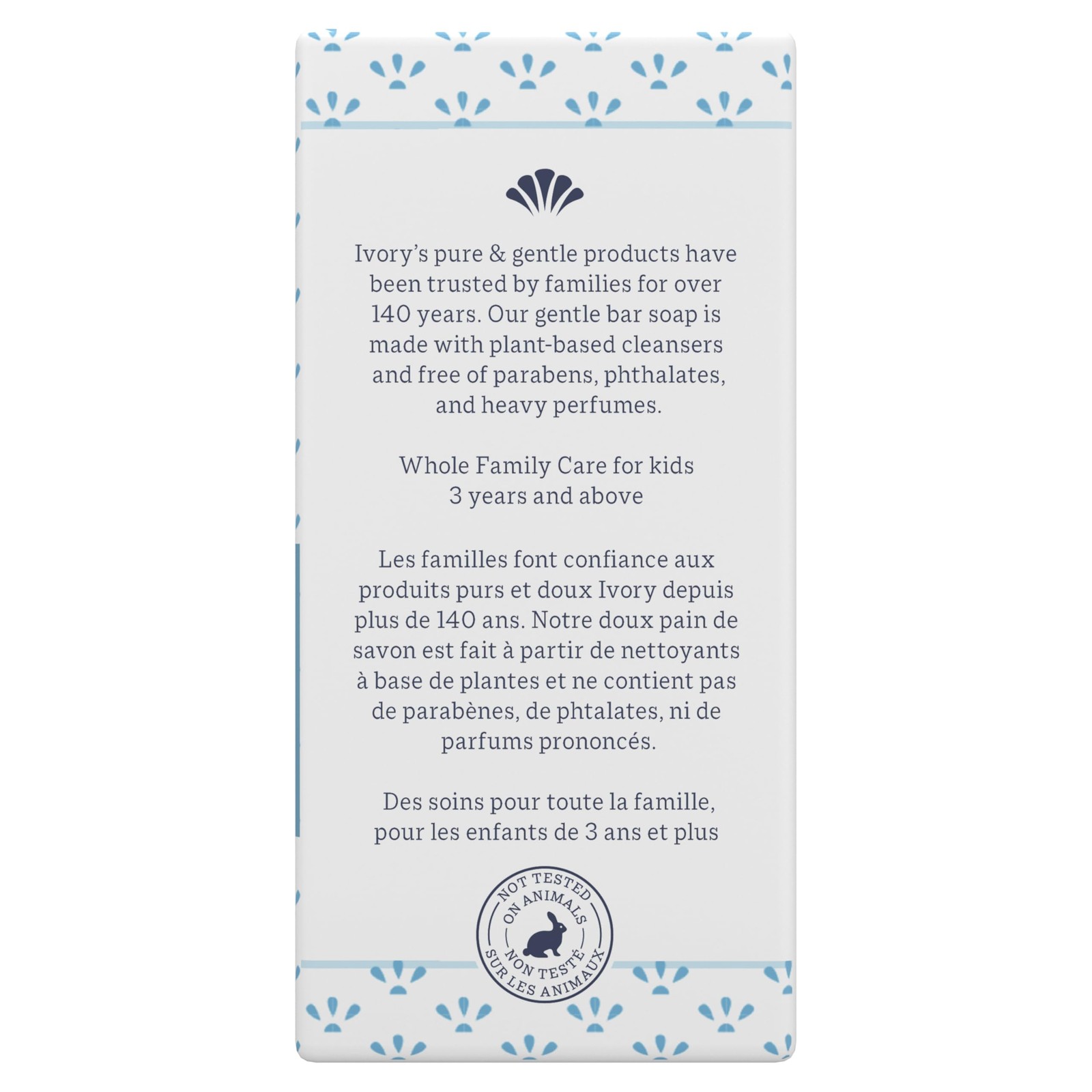 Ivory Gentle Bath Bar Soap, Designed for Whole 4.0 Ounce (4 Count), White