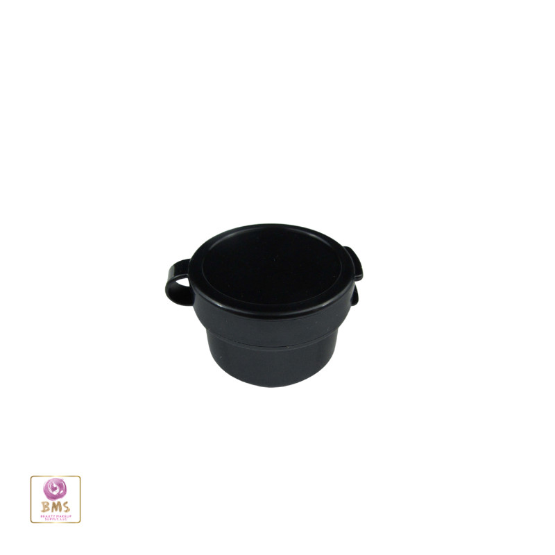 Makeup Hinged Jars 5 Gram Empty Cosmetic Beauty Containers 5 Ml Black (100) 5092