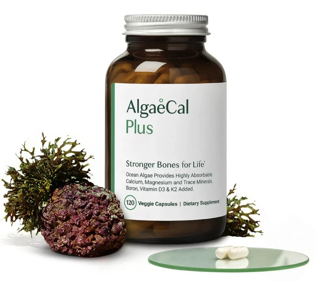 AlgaeCal Plus Stronger Bones Veggie Capsules 120 Count Exp: 9/27, Sealed