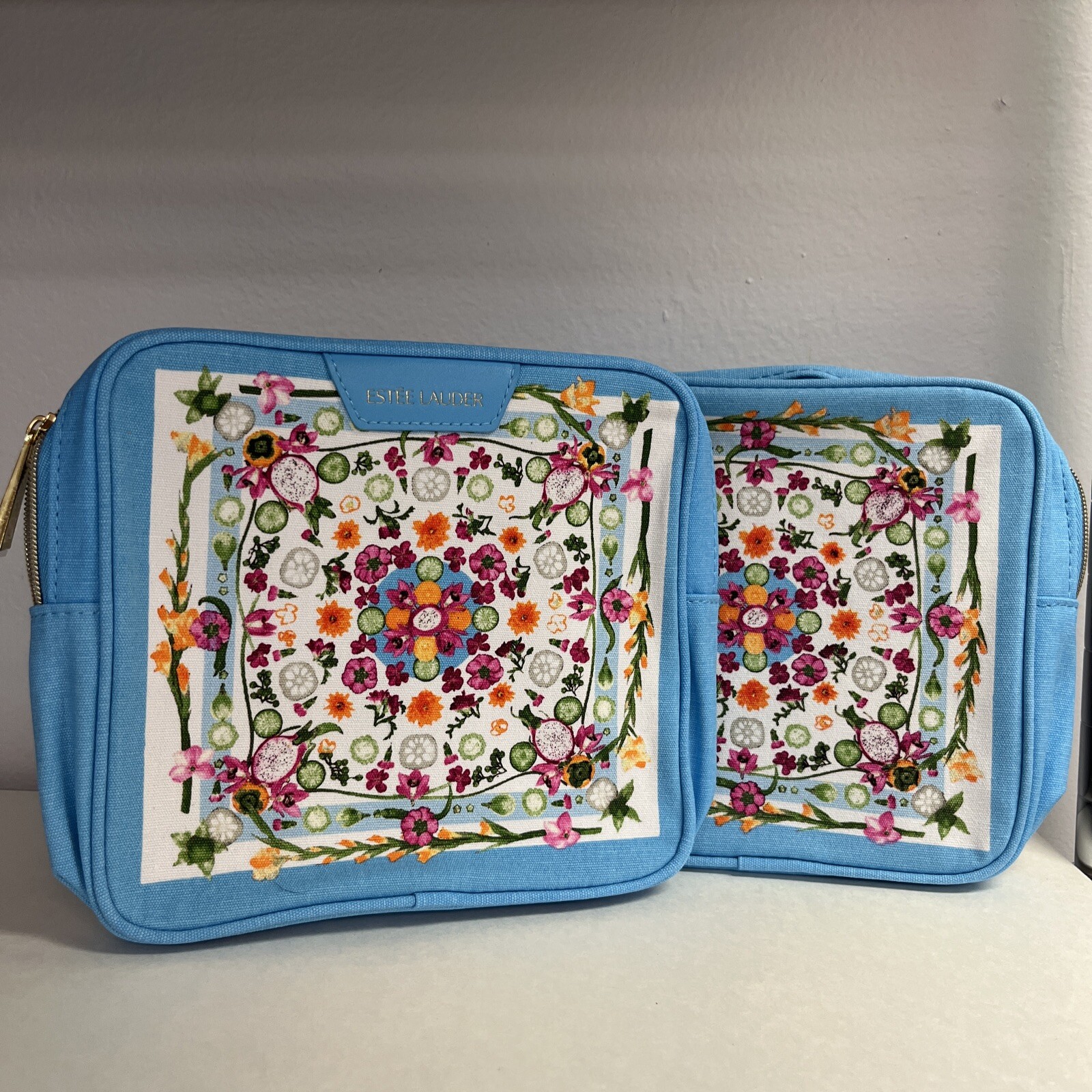 Lot Of 2 Estee Lauder Cosmetic Makeup Bags Size 8*6*2.5”