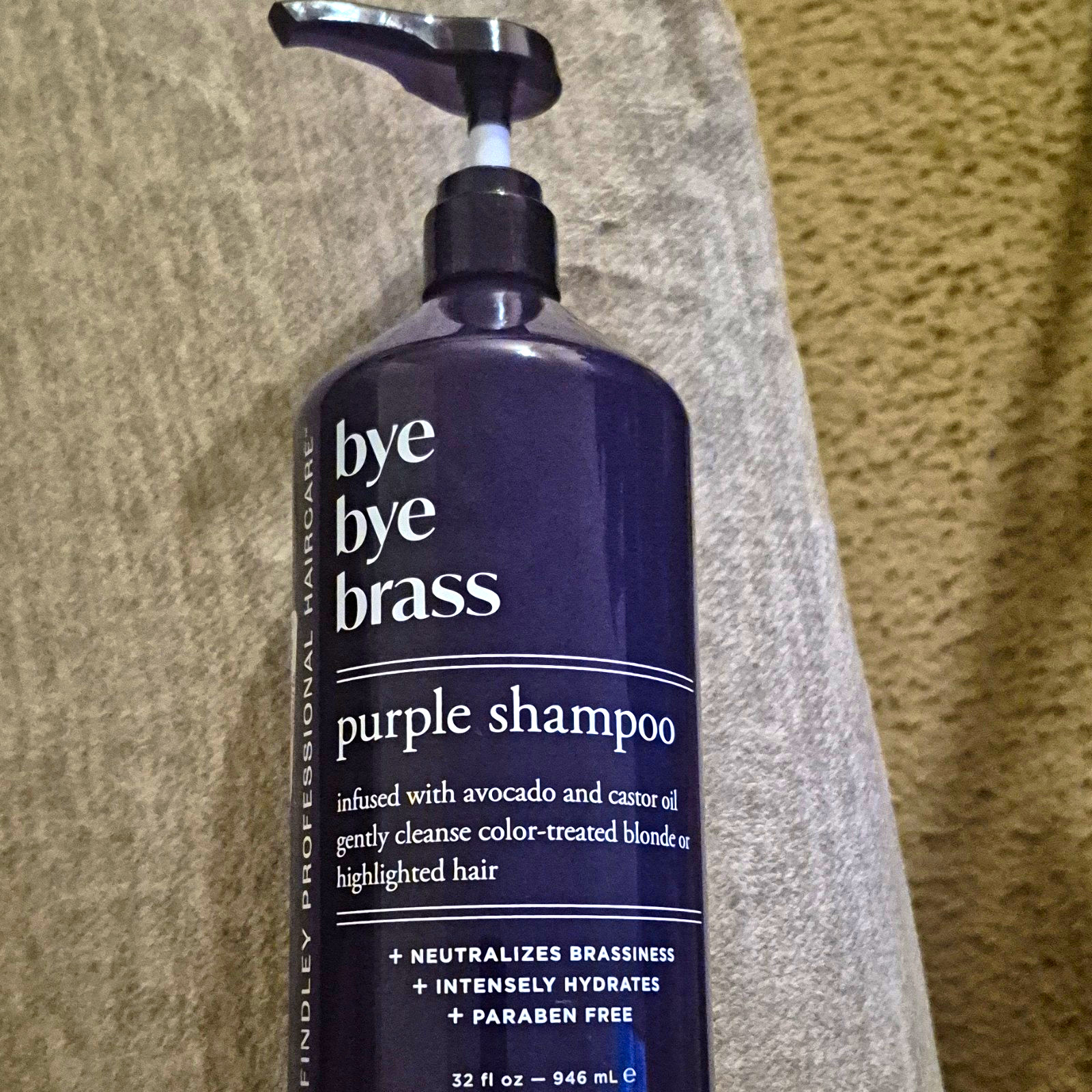 Findley Bye Bye Brass Purple Shampoo 32 fl oz Paraben-Free Pump for Blonde