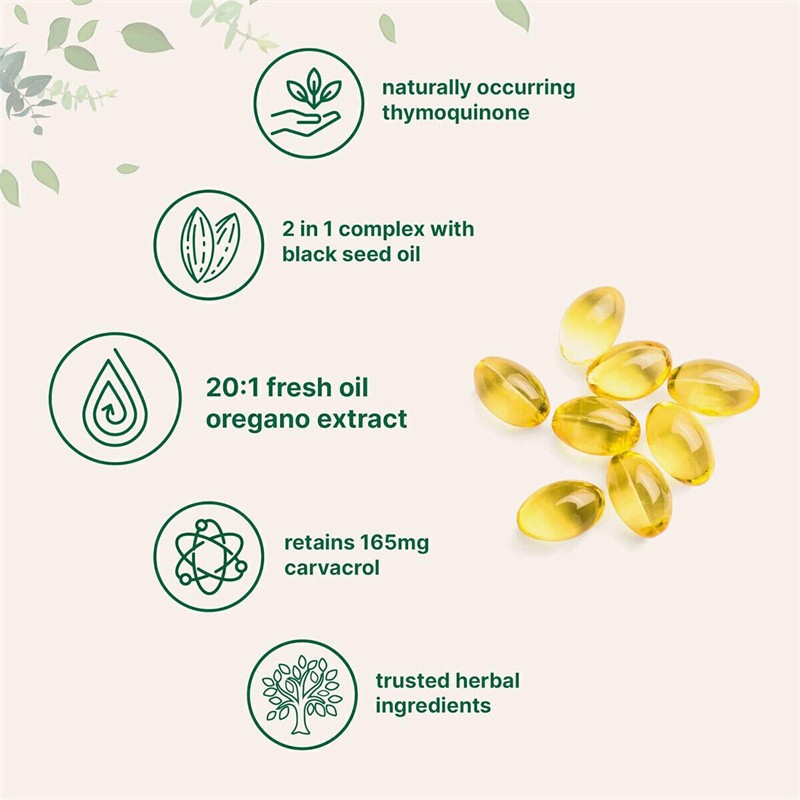 in 2 1 of Oregano & Black Seed Softgels Count with Carvacrol,Immune Support Oil