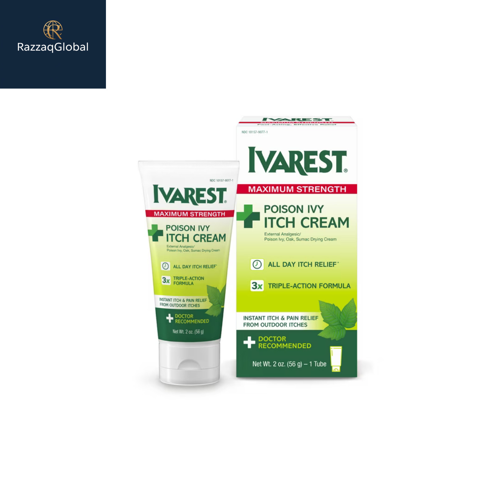 Ivarest Max Strength Poison Ivy Cream Fast-Acting Anti-Itch 2 oz Unscented