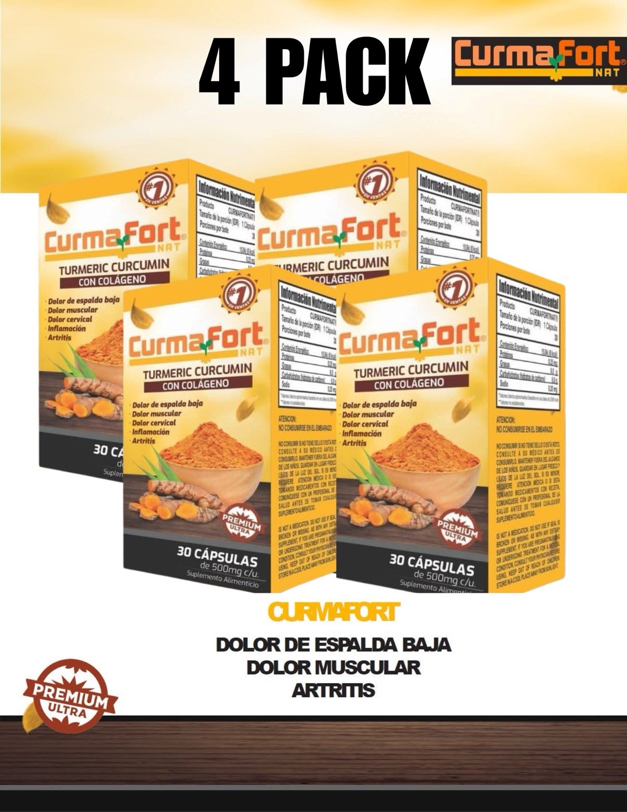 120 CAPSULES CURCUMIN with COLLAGEN CurmaFort curcuma Natural