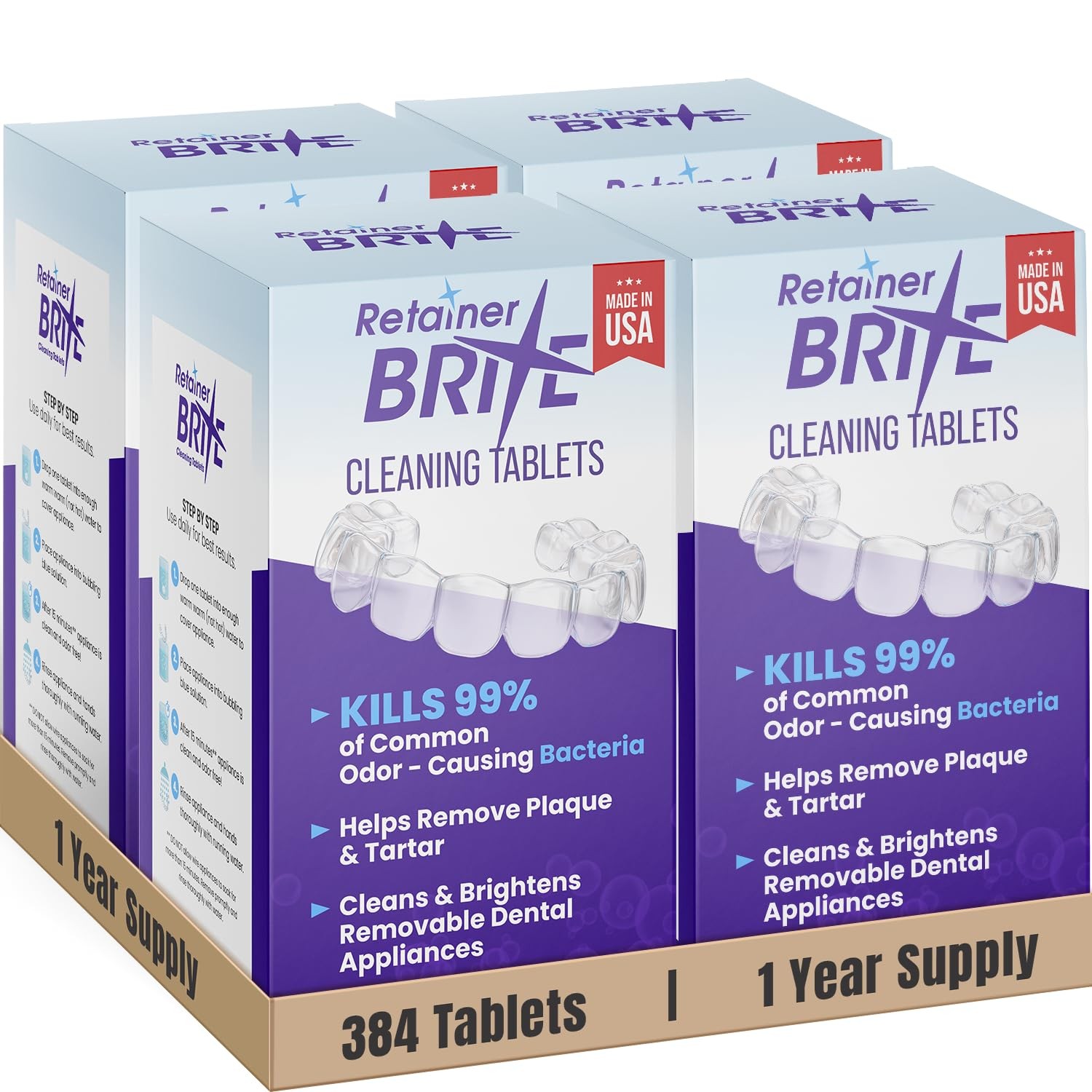 Tablets 1 Year Supply 384 Tablets 384 Count Retainer Brite