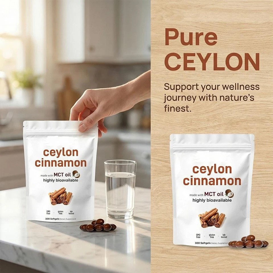 Ceylon Cinnamon 7,200Mg Equivalent | 300 Softgels with MCT Oil | Highly Bioavail