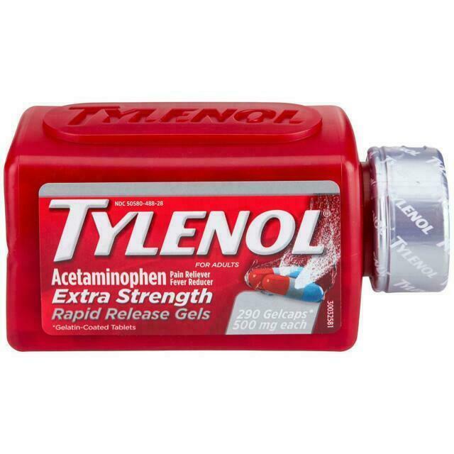TYLENOL Acetaminophen Extra Strength Rapid Release 500mg Gel – 290 Ct Exp 09/27+