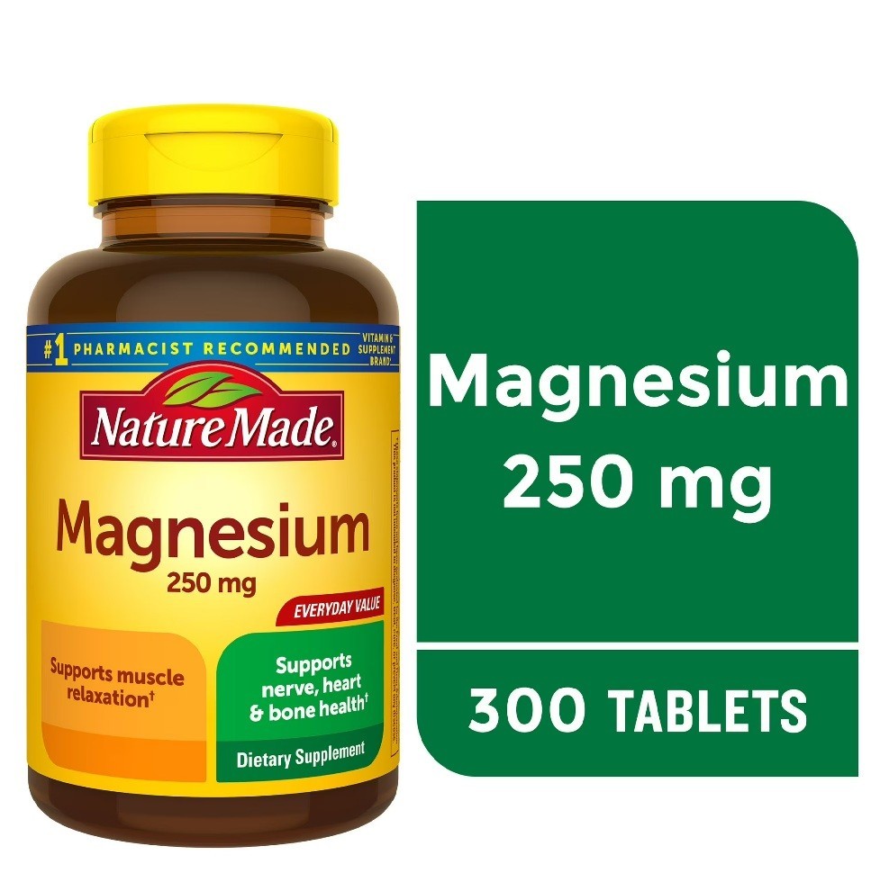 Nature Made Magnesium Oxide 250 mg Tablets,Supports Muscle Relaxation,300 Count.