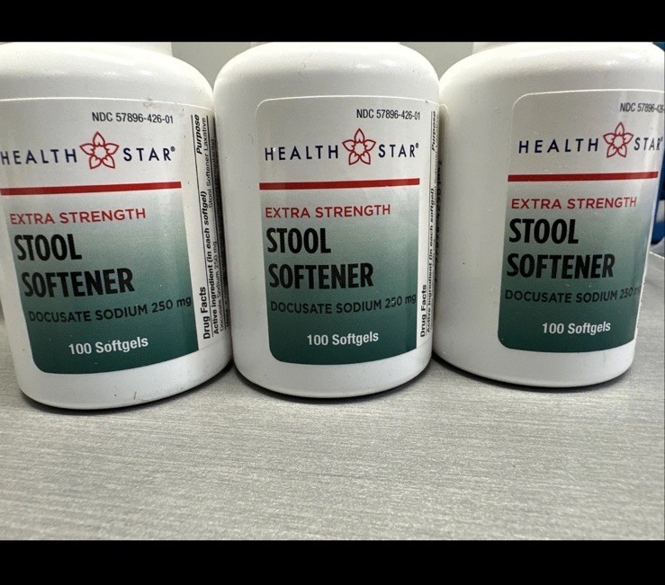 Health Docusate Sodium 250 mg Softgels Stool Softener 100ct -3 Pack -Exp 09-2027