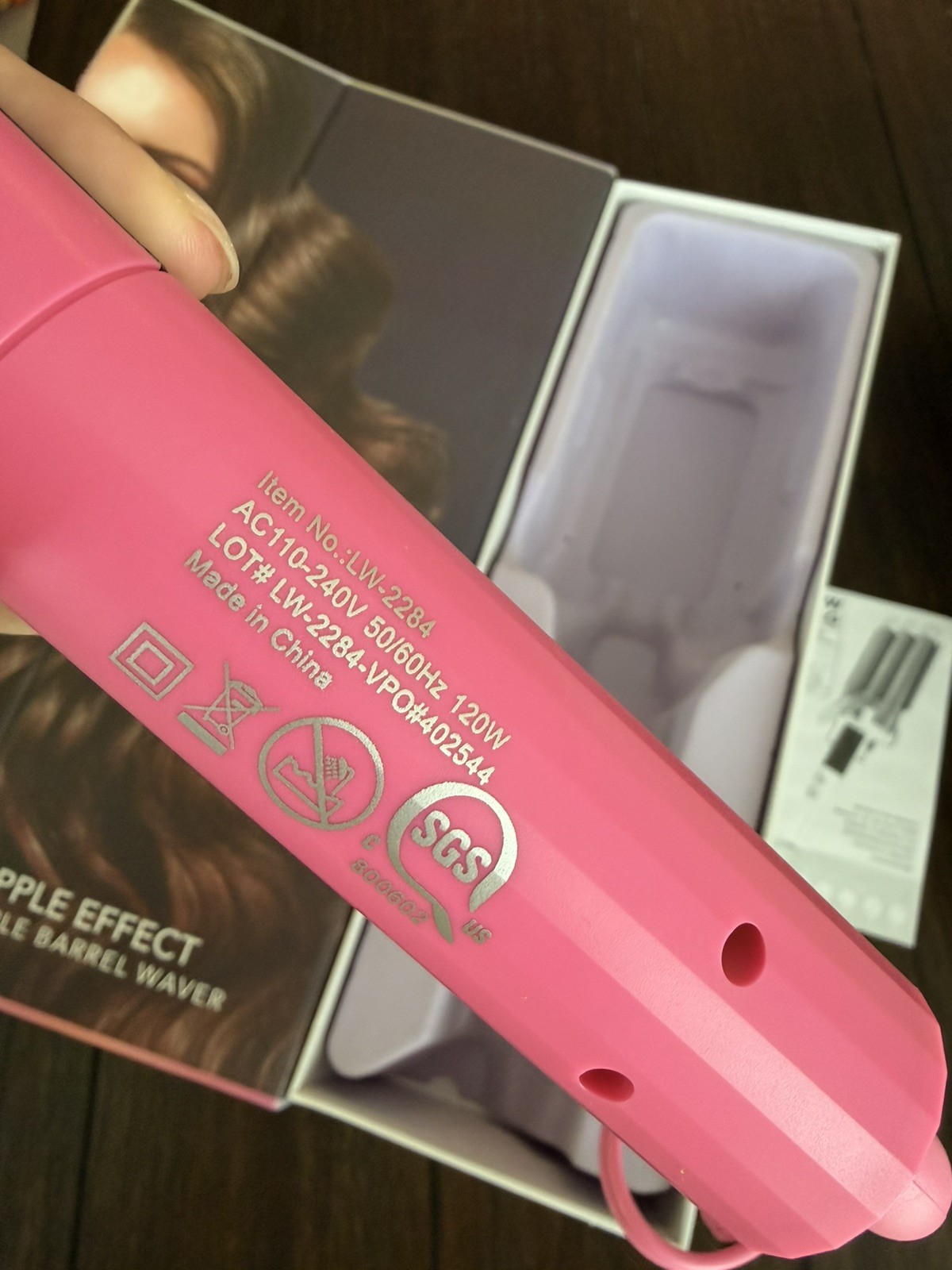 Luxe Willow Ripple Effect Mermaid Triple Barrel Waver HOT PINK New In Box