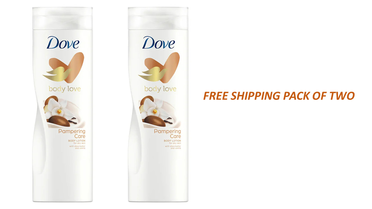 2 X Dove Body Love Lotion Pampering Care Shea Butter and Vanilla 400ml