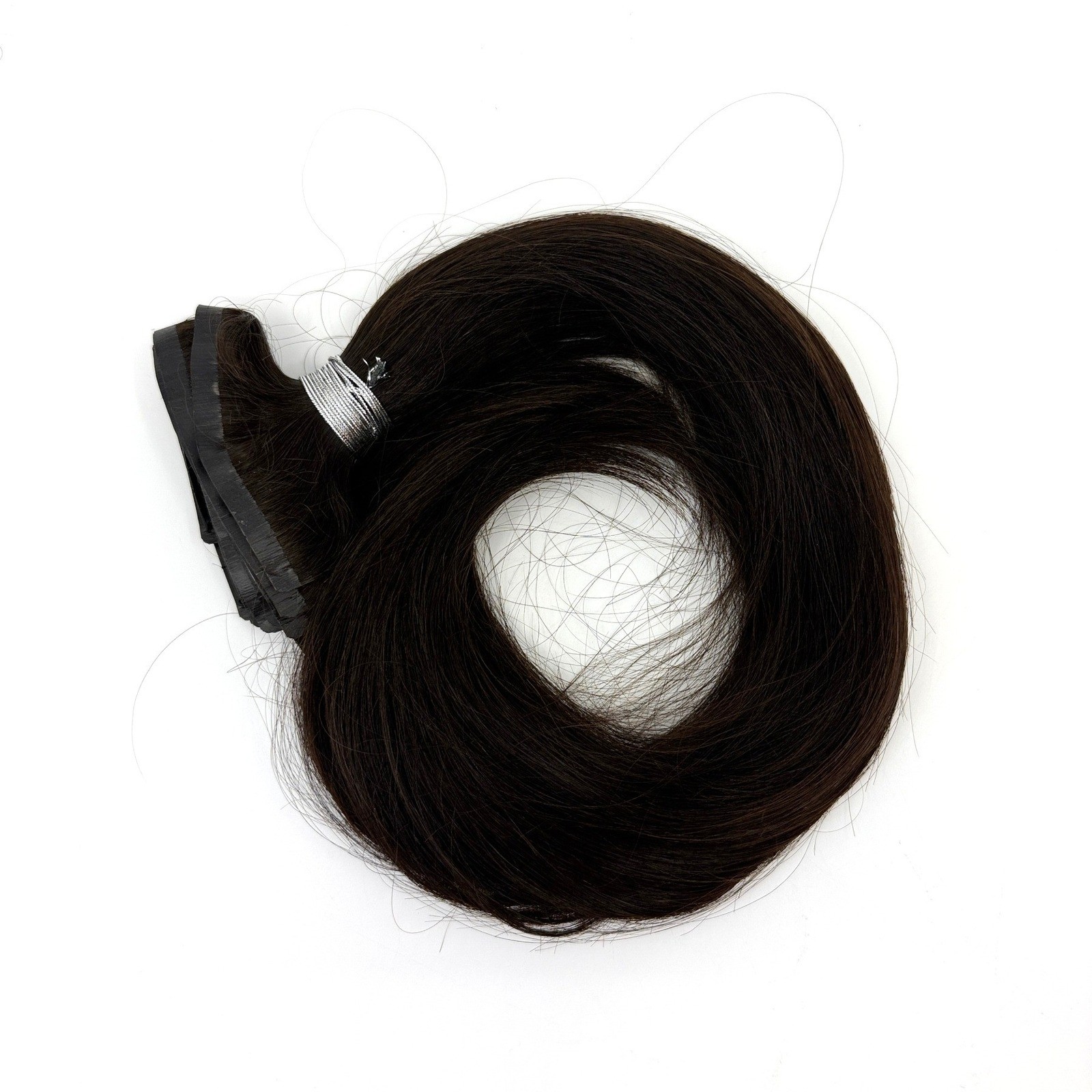 Glam Seamless Invisi-Clip Hair Extensions #1B Off Black 7 Wefts 22″ 170g NWOT
