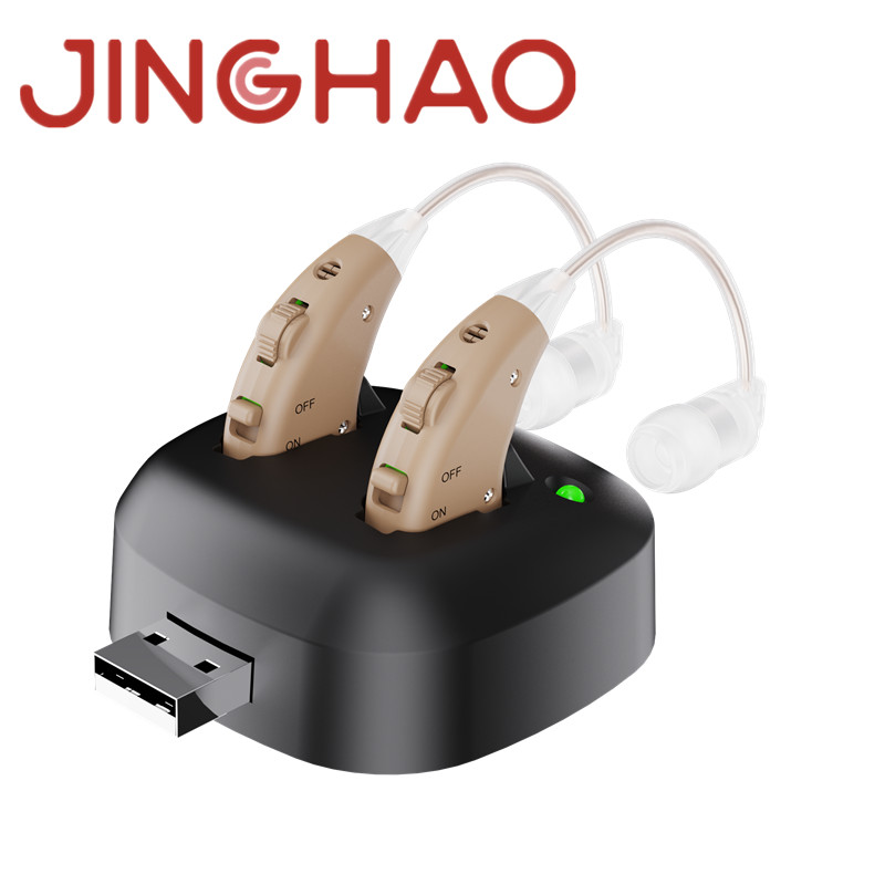 1 Pair Of Digital Hearing Aid Severe Loss Rechargeable Invisible BTE Ear Aids US
