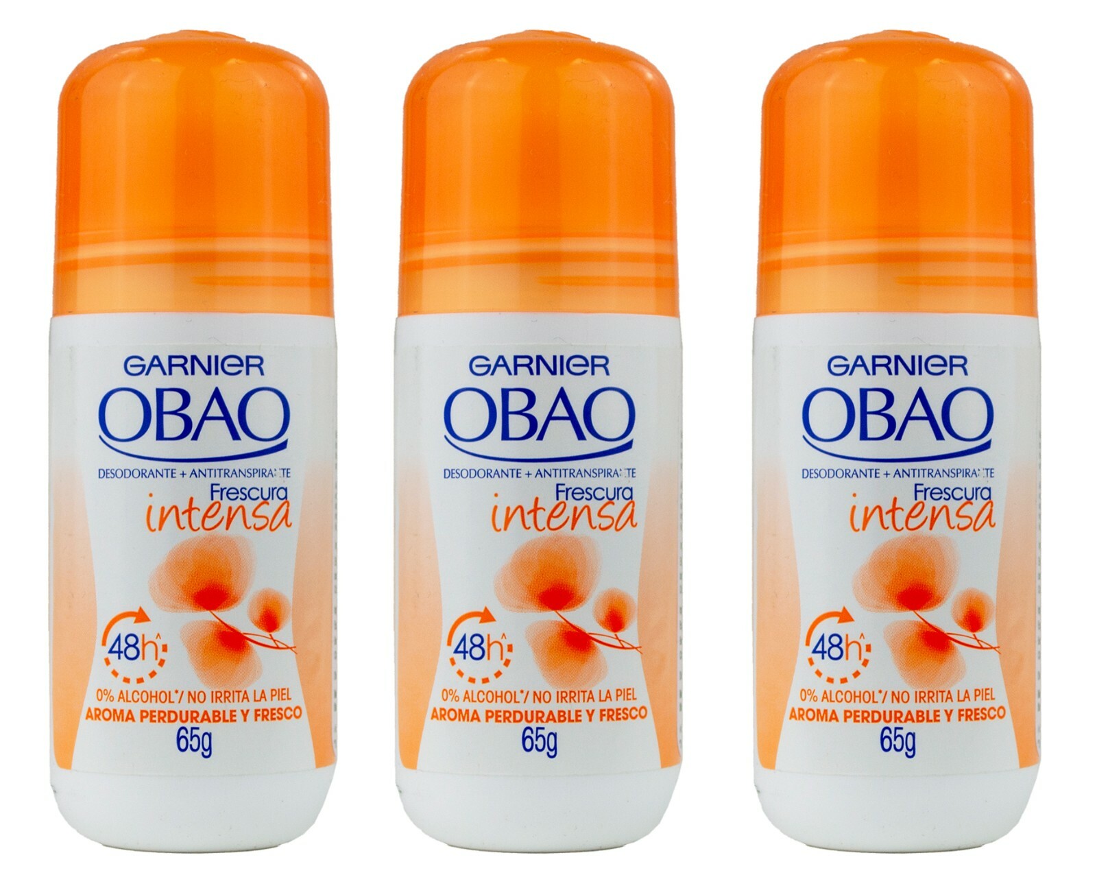 Garnier Obao Deodorant No Alcohol, Frescura Intensa, Made in Mexico, 65g (THREE)