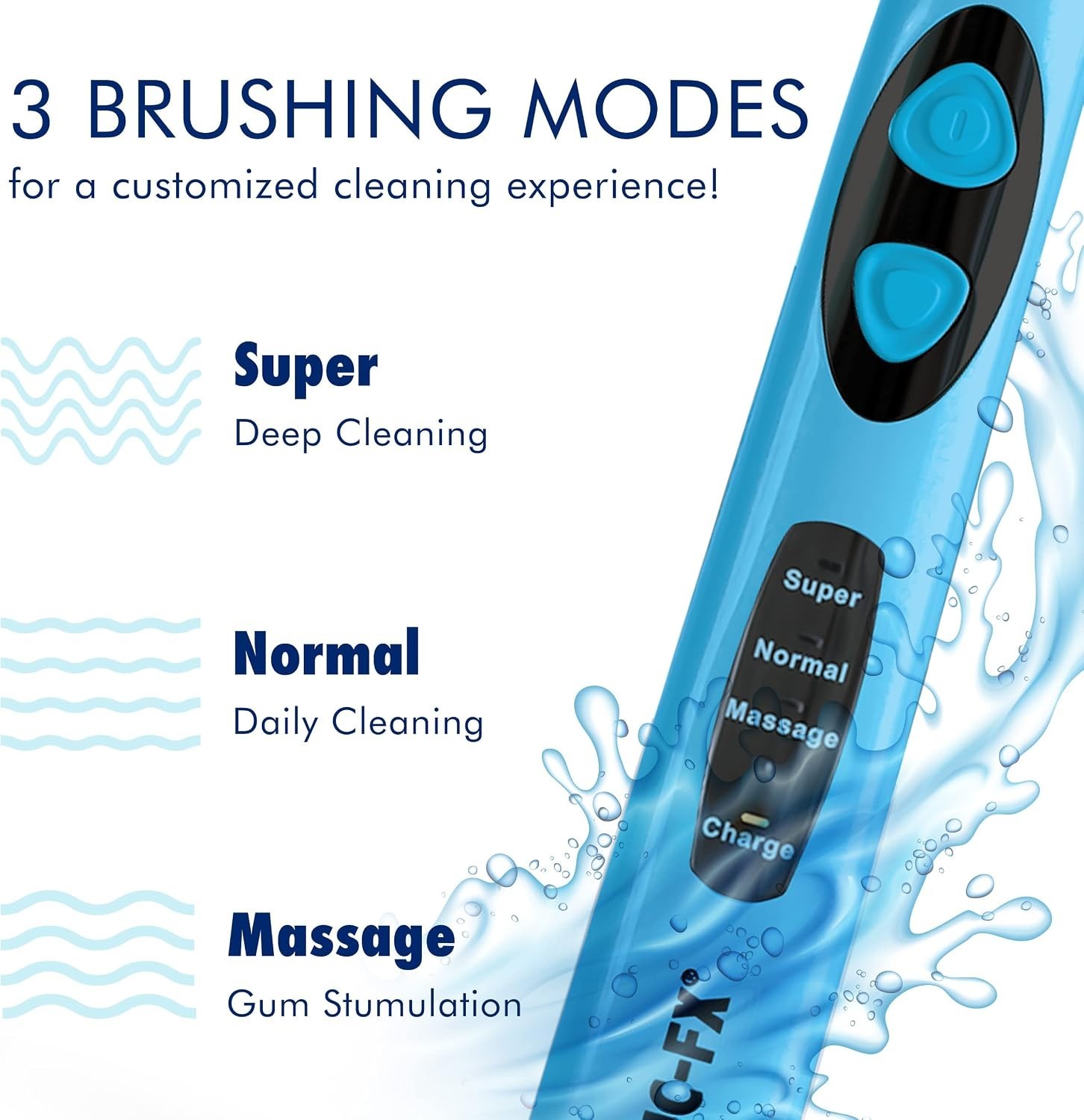 Solo Electric Toothbrush Rechargeable 10 Brush Heads Interdental Charcoal Blue