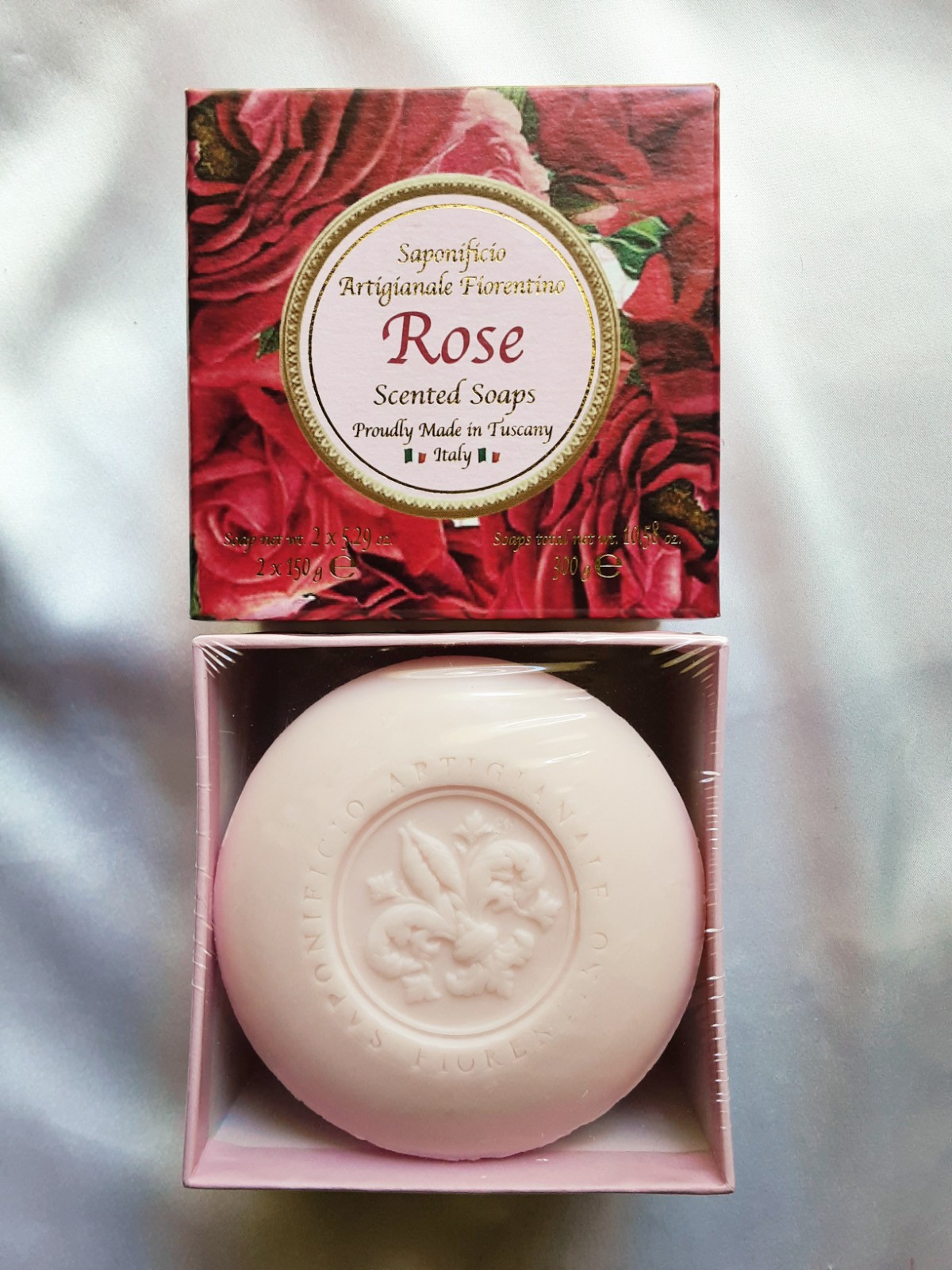 Saponificio Artigianale Fiorentino Rose Scented Soaps 2 x 5.29oz