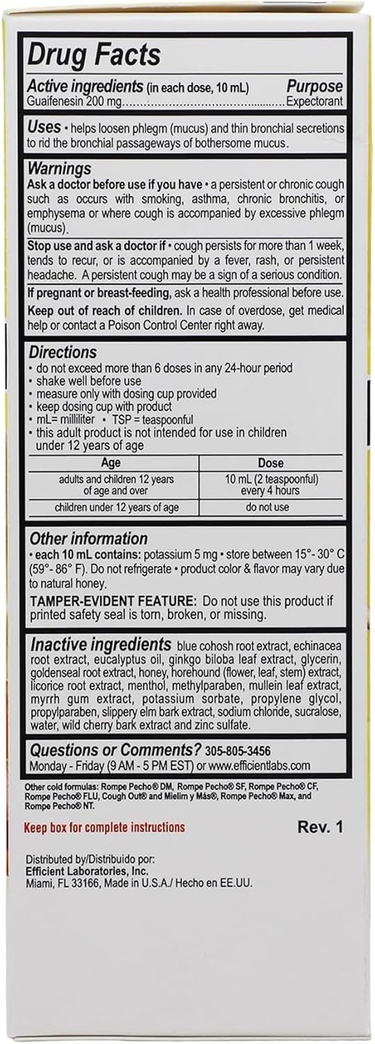 EX Expectorant 6oz – Cold & Cough Syrup