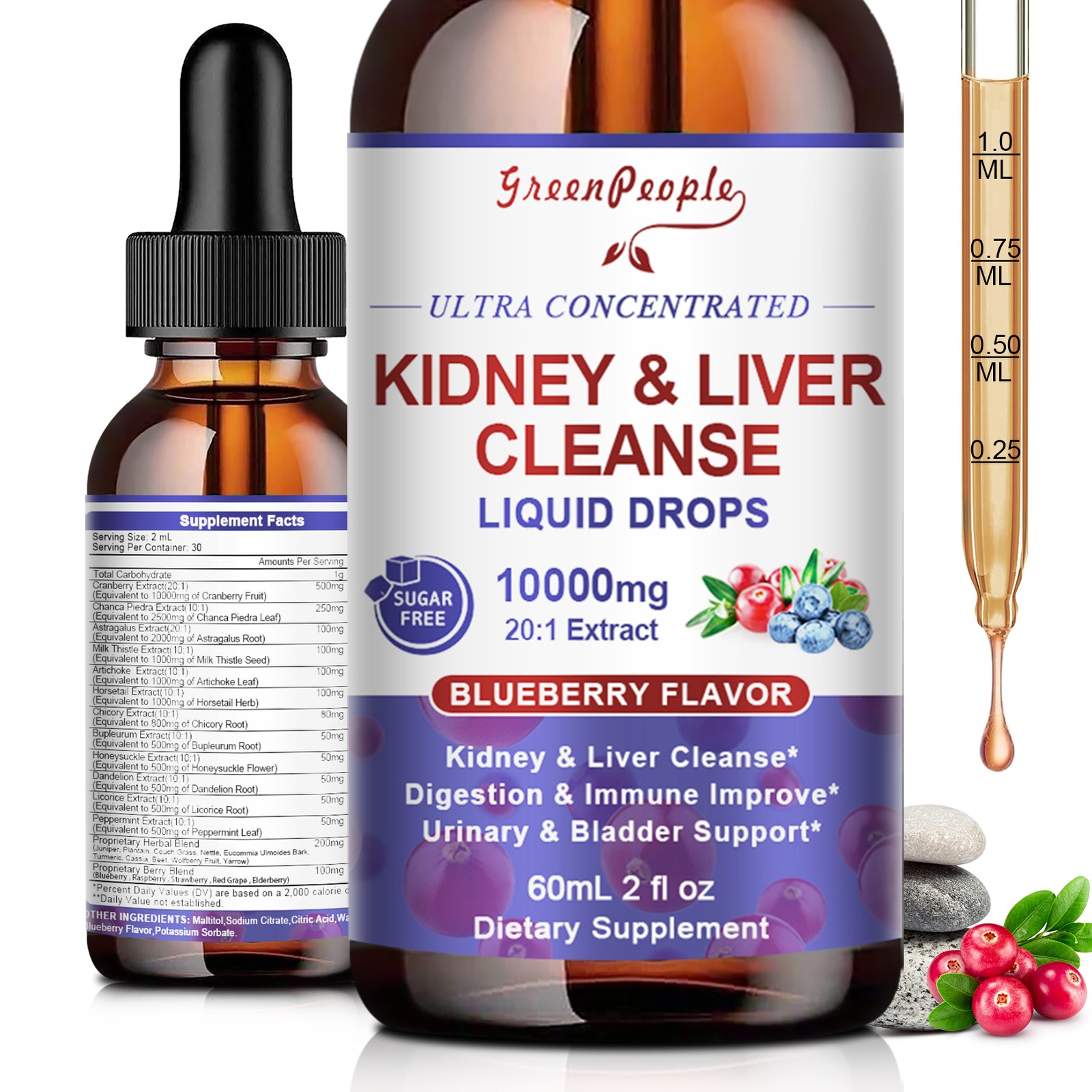 Kidney Cleanse Detox & Repair Drop Vegan Kidney Support Alcohol-Free Non-GMO