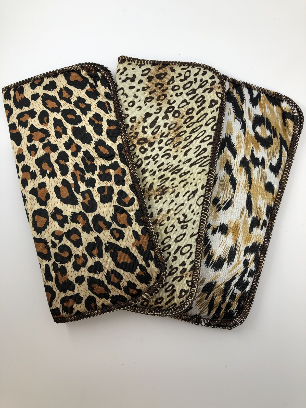 Leopard-Cheetah-.Animal Print 3 Pack Soft Slip-In Eyeglasses Case
