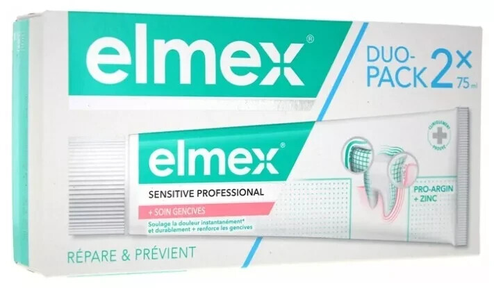 2 PACK Elmex Sensitive Professional + Gums Care 75ml Exp 02/2027
