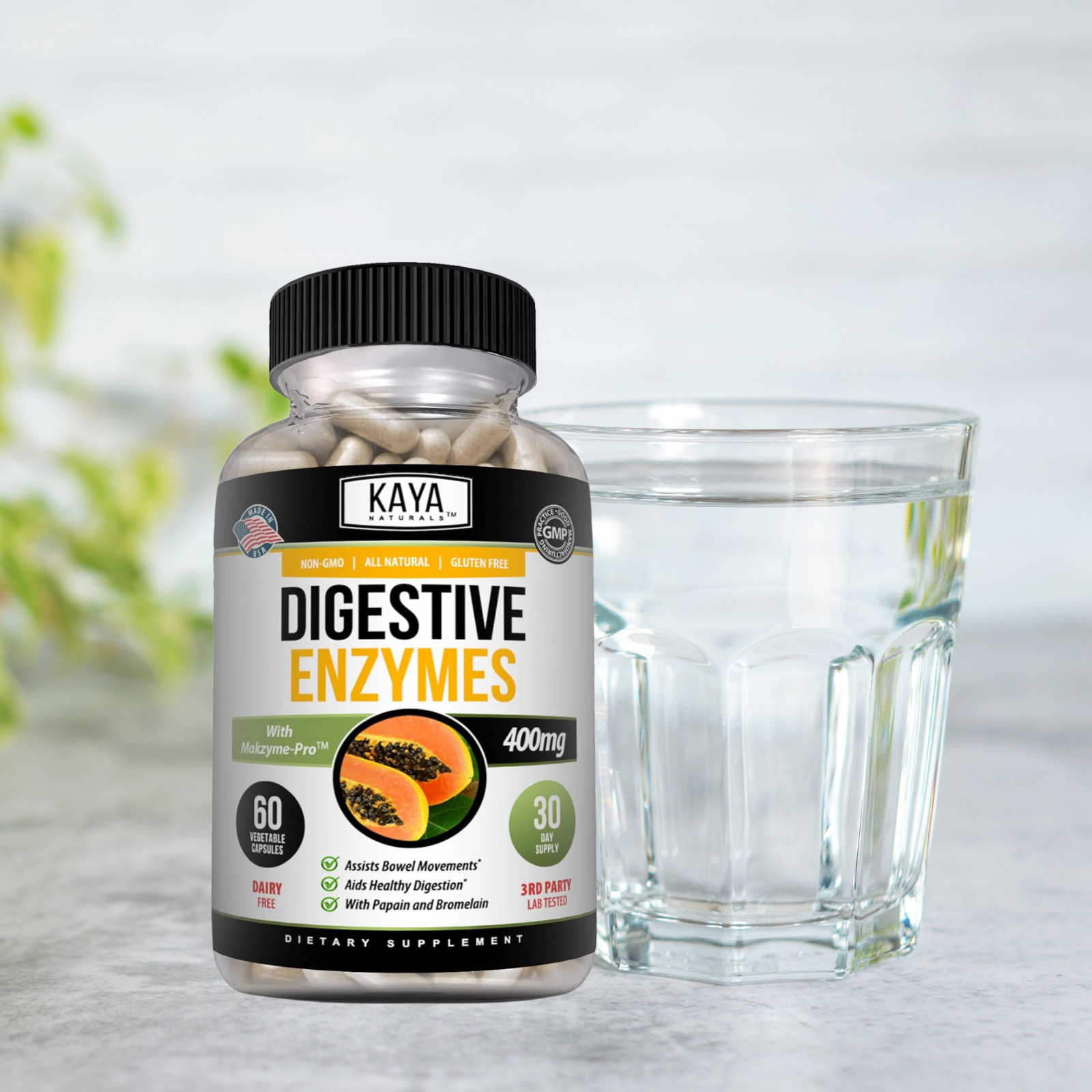 (2 Pack) Digestive Enzymes w/ Prebiotic & Probiotics, Gas, Constipation & Bloat