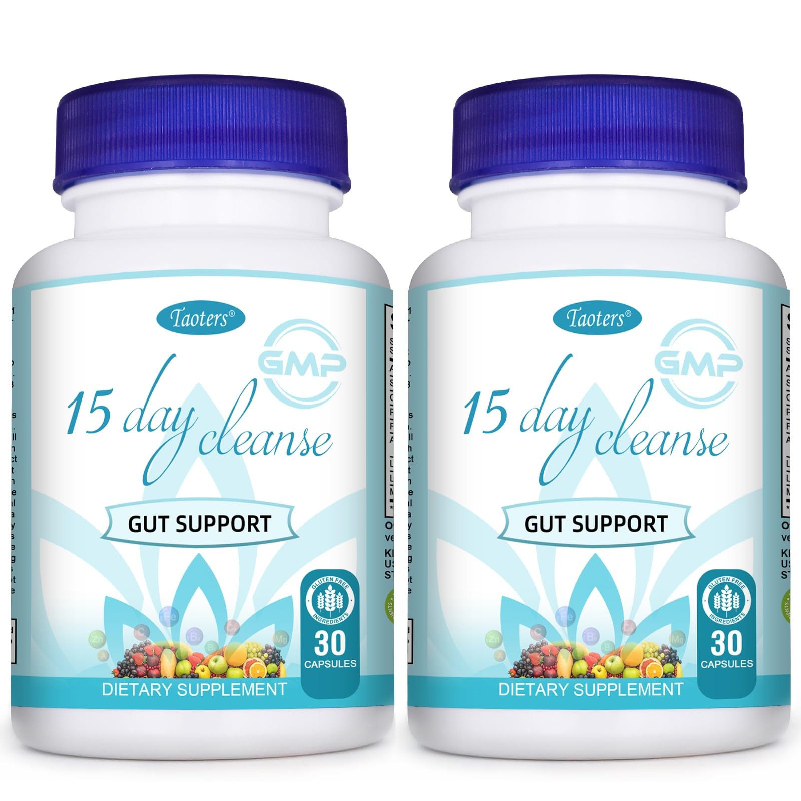 TAOTERS 15 Day Cleanse Gut Support 2 Pack, Detox Supplement with Senna, Casca…