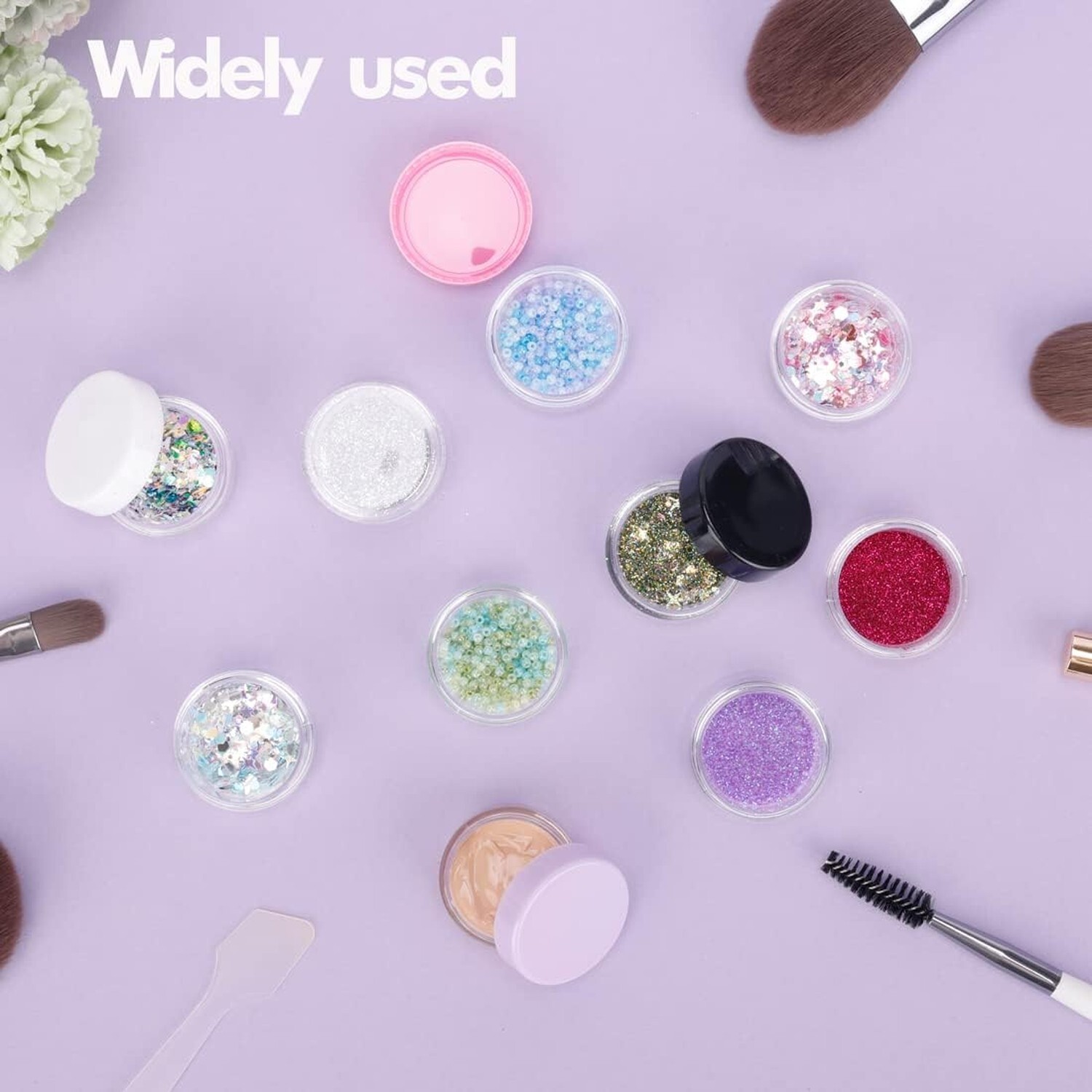 5 Gram Sample Containers with White Lids, 25 Count 5ML Sample Jars, Empty Cos…