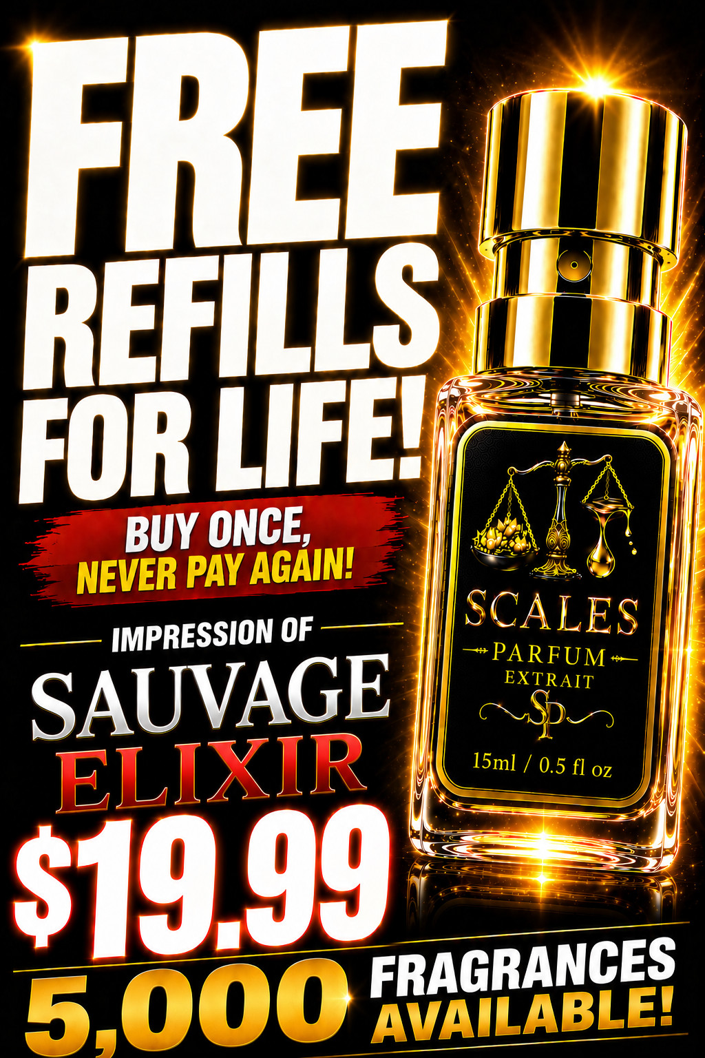 💎 FREE FRAGRANCE FOR LIFE! 💎 IMPRESSION OF SAUVAGE ELIXIR