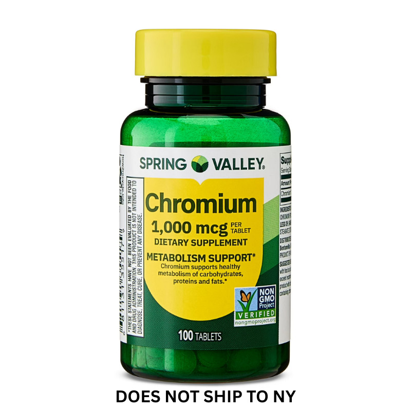 Spring Valley Chromium Metabolism Support Tablets 1000 mcg 100 Count