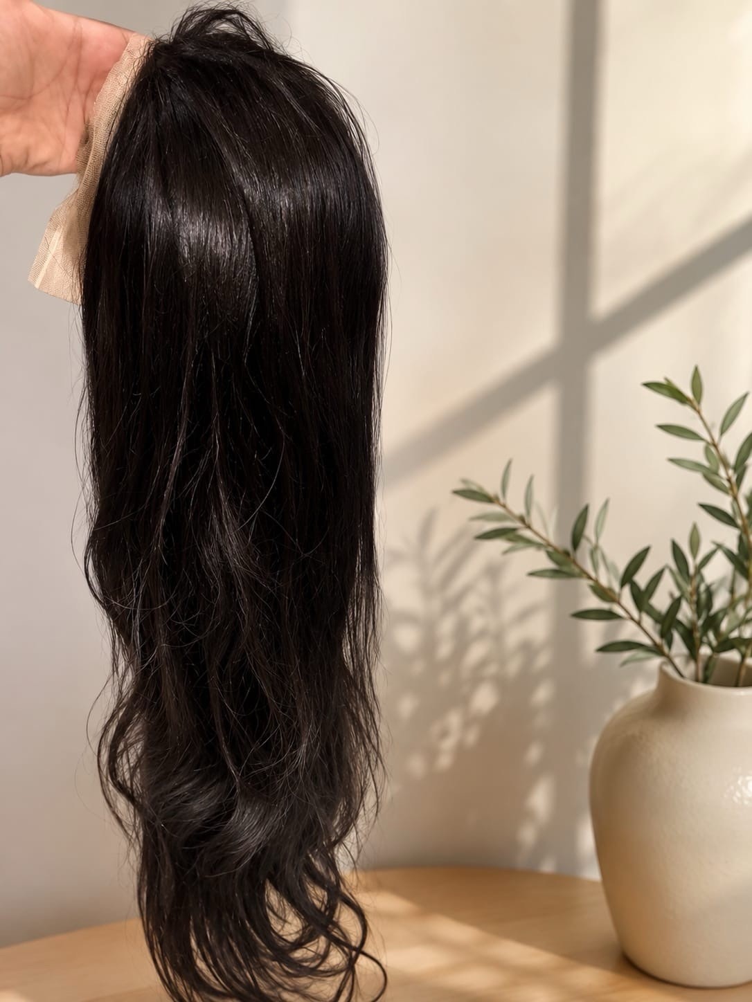 100% Raw Indian Black Wavy Lace Front Clip Natural