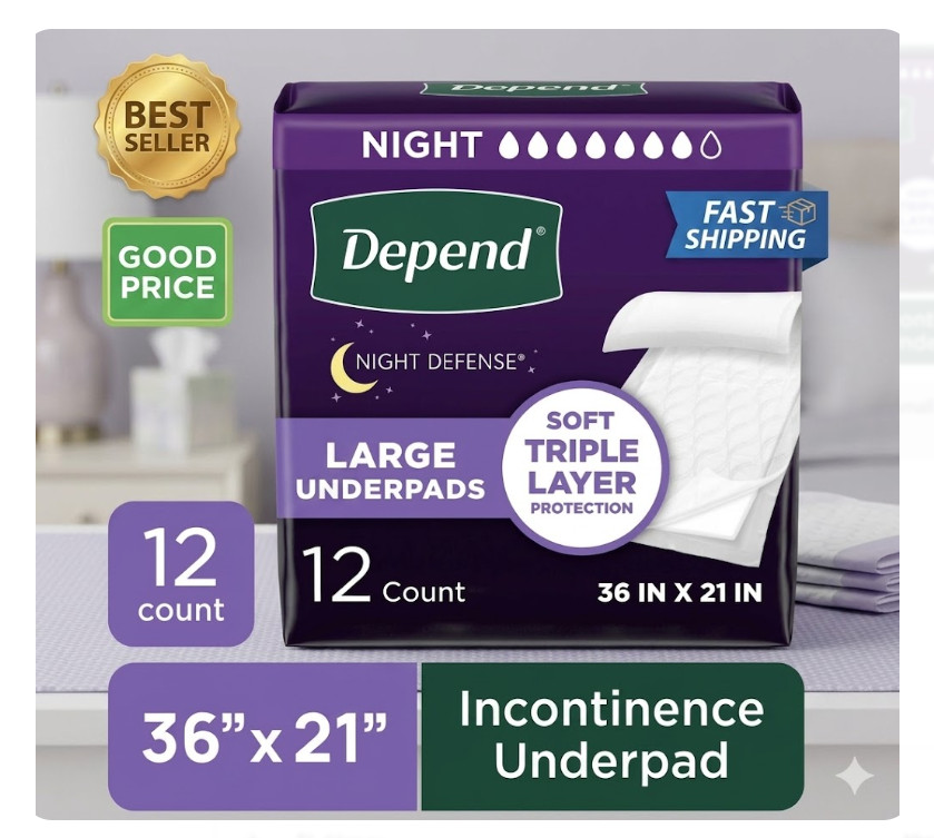 Disposable Underpads 36×21 Incontinence Bed Pads 12 Count Absorbent