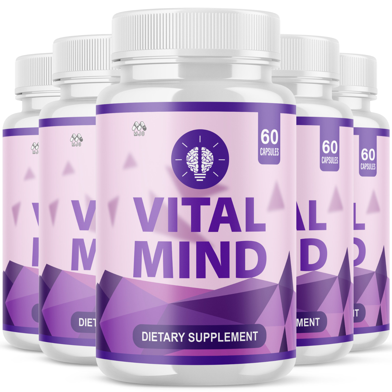 (5 Pack) Vital Mind Advanced Nootropic Brain Support Max Supplement 300 Capsules